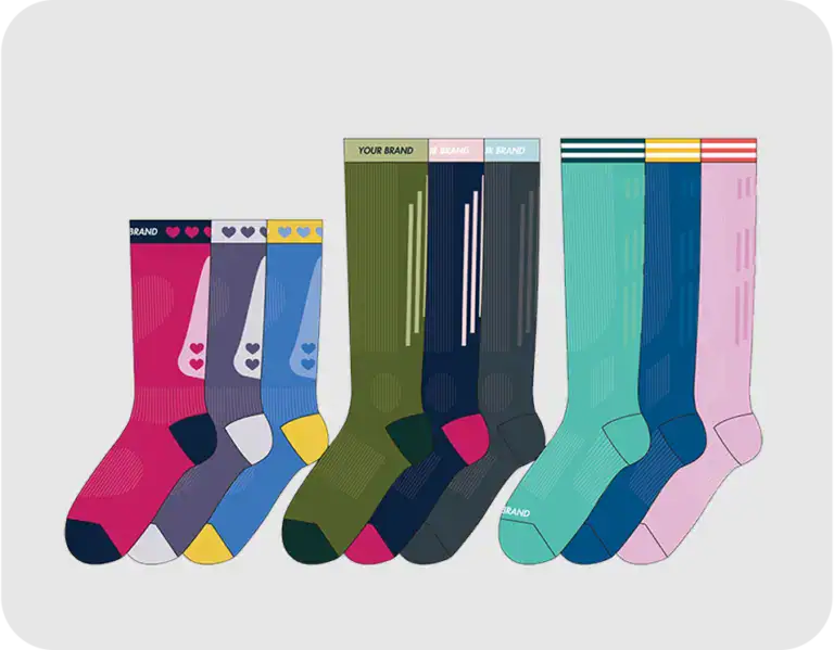 Colorful knitted socks in various shades, perfect for cozy winter wear.