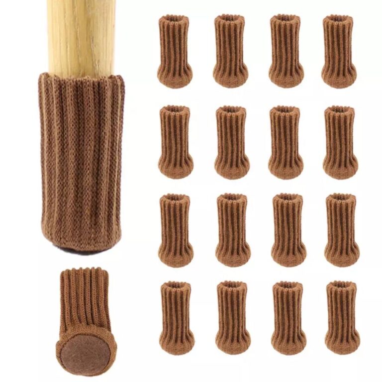 Protective chair socks for furniture, made of soft, durable knit material, designed to prevent scratches and scuffs on hardwood floors and carpets. Easy to slip on and off, these socks are perfect for.