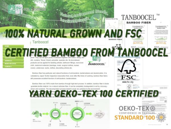 Close-up of bamboo fiber grip socks designed for Pilates, showcasing natural material and eco-friendly certification labels.
