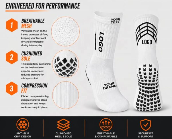 Custom Logo Soccer Grip Socks