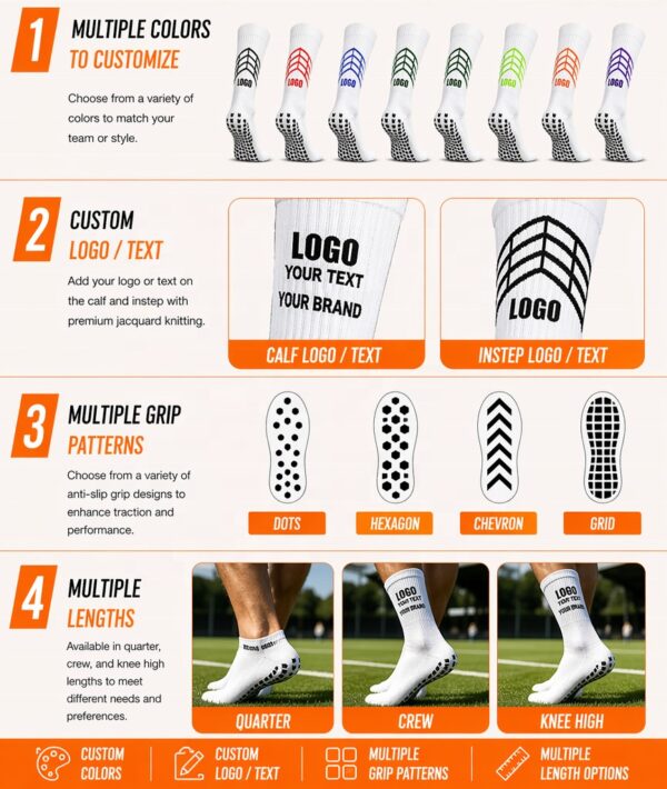 Custom Logo Soccer Grip Socks